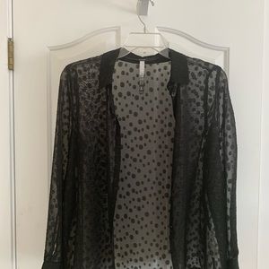 Sheer black blouse
